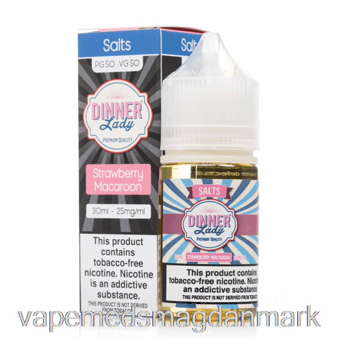 Engangs Vape Danmark Jordbær Makron Salte - Vape Middag Dame E-væske - 30ml 50mg